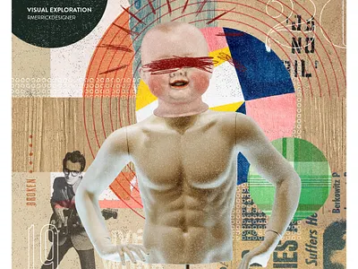 Day 19 - Broken collage daily design illustration photoshop retro sketch texture type typography