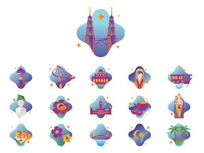 Malaysia Icons asian asian icon dribbble freepik icon icon bundle illustration malaysia malaysia icon ui ux vector