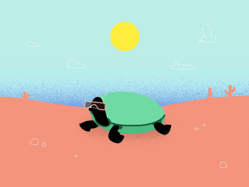 Turtle Timelapse after effects animation animation 2d animation design black and white character cool design design design art designer flat illustration instagram minimal motion design motion designer