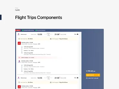 Flight Details flights product ui web website