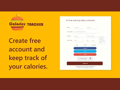 Sign up form 2d design adobe xd dailyui ui