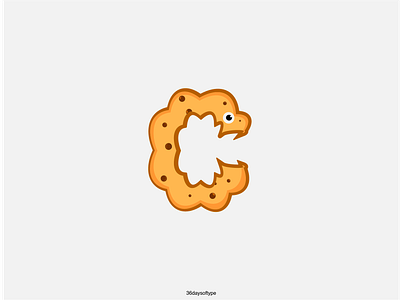 Cookie Monster Letter C 36daysoftype alphabet cookie illustration language logo minimalist monsters