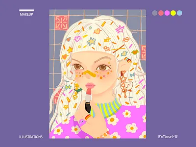 makeup illustration typography