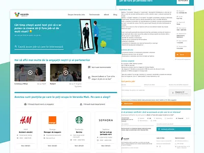 Job Platform for Shopping Center blue colorful directory job job listing jobs simple ui uiux ux web website white