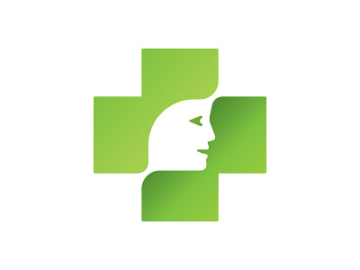 Pharma Face 📌 Logo for Sale apothecary care chemist clinic cross doctor drug drugstore eyes face head health hospital human logo mascot medical medicine pharmacy smile