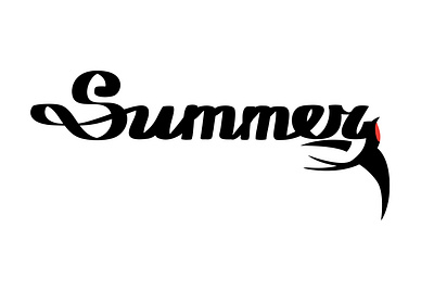 Summer lettering design illustration lettering logo summer swallow vector