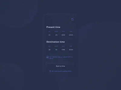 Back To Time App dark app dark mode dark theme dark ui design flat minimal neomorphism shadow typography ui uiux vector