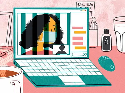 Self Isolation / Work Balance coronavirus corvid19 editorial editorial illustration health illustration quarantine self isolation virus