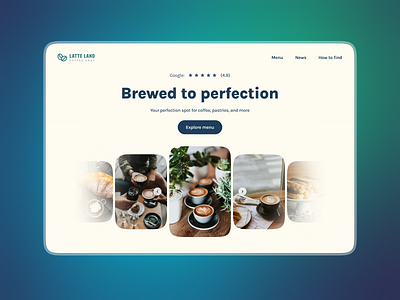 Latte Land – Coffee Shop Website UI coffeeshop concept design designconcept figma interface landing productdesign ui ux webdesign