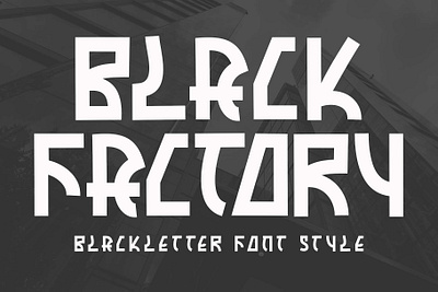 Black Factory banner beautiful blackletter branding design font font design graphic design handwritten illustration logo poster print sticker