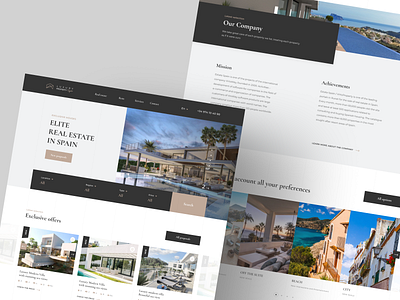 Elite Real Estate | Website black corporate website elegance gold landinf page landing page property real estate trends 2025 ui ux