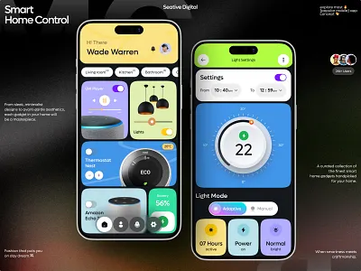 Smart Home Control App Design app design control control app control home home automation home station mobile app mobile app design mobile design monitoring remote control smart device smart home app smart home control smart home mobile app smart house thermostat ui ux