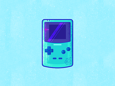 Gameboy Color design game gameboy grain grain texture icon illustration nintendo play player retro vector