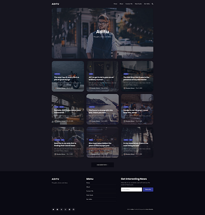 Aditu – Stylish Dark Theme for Jekyll blog blog design dark dark theme design jekyll typography