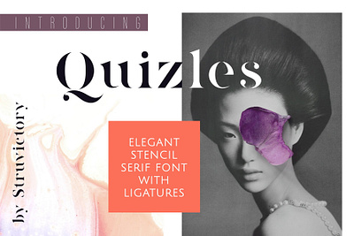 Quizles - Stencil Serif Font branding classic font design display font elegant font fashion font font fonts graphic design lettering logo font logo fonts logotype serif font serif typeface typeface typefaces typography vintage font vintage fonts