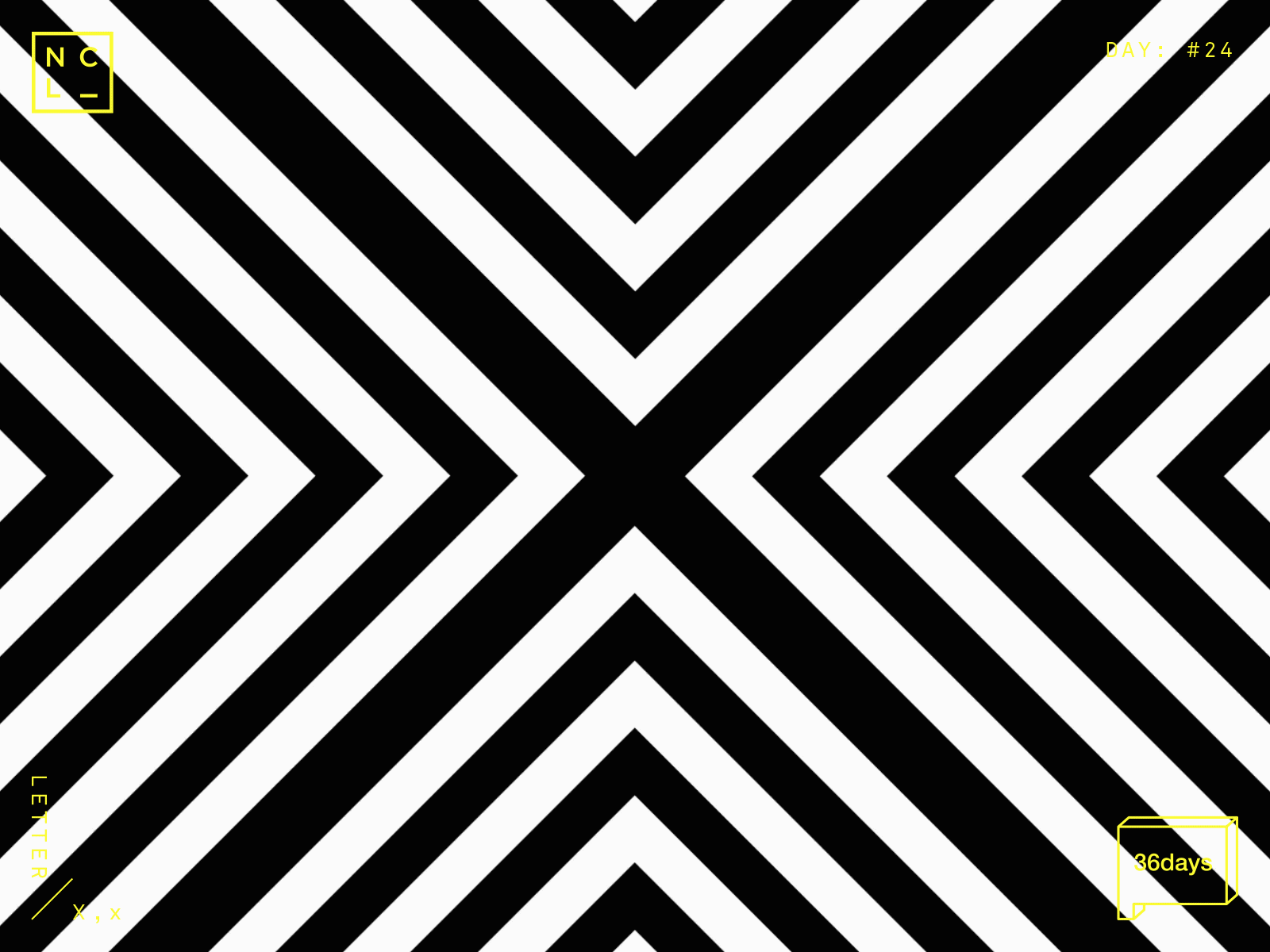 Letter X 36days x 36daysoftype black white optical