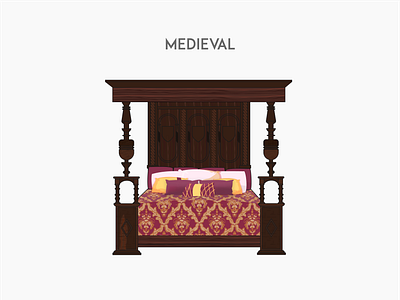 Medieval bed bed flat furniture