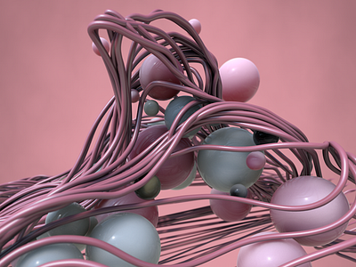 Pink spaghetti & meatballs c4d cinema4d c4dart pink