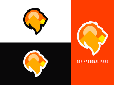 Gir National Park Logo Branding brand identity branding branding design dailylogo dailylogochallenge design flat gir lion logo logo design logochallenge minimal national park simple simple design simple logo stroke vector