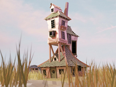 The Burrow | Harry Potter blender harrypotter lowpoly theburrow