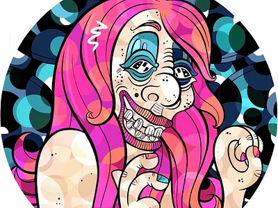 Lady digital art geometry illustration portrait