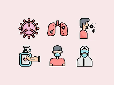 🦠 Virus Transmission Icon Set 🔬 corona covid19 covid health icon illustration transmission vector virus