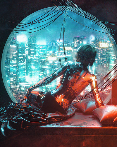 Offline 3d 3d art c4d cyberpunk dangiuz ghost in the shell octane octanerender