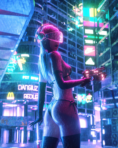 The Executioner 3d 3d art c4d cyberpunk dangiuz ghost in the shell octane octanerender