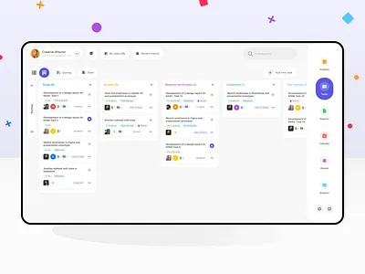 Dribble cover - Saas product app design flat interface kanban material redesign saas design ui ux ux design web