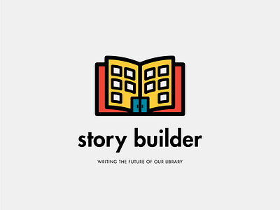 Story Builder Campaign Logo Design, 2019 branding campaign capital campaign design illustration kids library library graphic design library logo logo public library vector