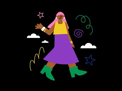 Trying Out New Things design doodle drawing girl illustration