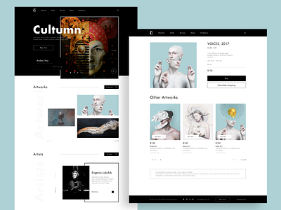 The Art Unit Website art artist brand design gallery hero landing layout shop site site design ui ux web web design webdesign website website design