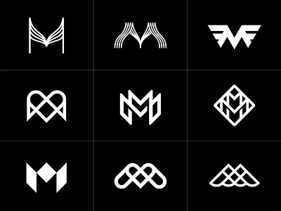 Letter M Monogram Logo Design Collection Set Modern and Classic art branding classic collection identity letter logo logo design lux luxury m modern monogram panter panter vision symbol type typeface typo typography