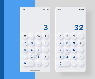 DailyUI004 calculator dailyui dailyui 004 design iphone x mobile ui neumorphism soft ui