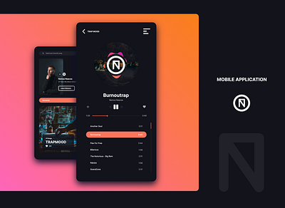 Mobile Application - Music Producer app app design art branding creative design dark theme design minimalistic music ui ui design ux design