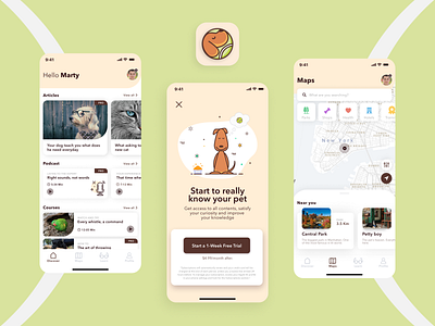 Pets Lover App | Designflows 2020 Contest app app design app icon bending spoons contest design design app designflows discover icon iphone maps mobile app mobile design mobile ui paywall pet ui uidesign uiux