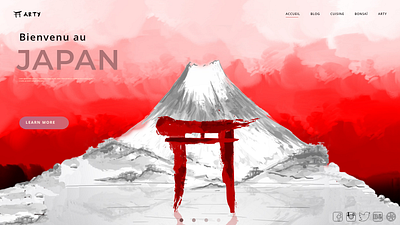 JAPAN ---Landing Page 2020 adobe xd artist artwork cartoon digital art illustration japan japanese art japon landing page manga mont fuji paint painting site design site web ui ux wordpress