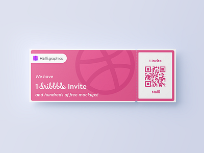 1 Dribbble Invite clean design designs dribbble dribbble invitation dribbble invite free freebie invitation invitations invite invite design invite giveaway invites invites giveaway mockup mockup psd mockups ticket tickets