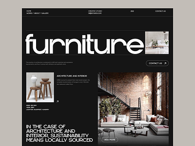 Furniture Agency Website agency black furniture grid interior interior design landing minimal website