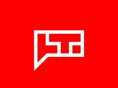 LT logo badge baloon chat communication l lt speak t talk