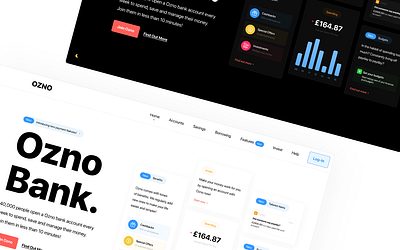 #concepts - Ozno Bank Homepage bank design fintech interface minimal money product product design ui user experience user interface userinterface ux web