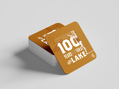 100 years of fun 100 years centennial coaster design illustration mockup typography