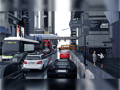 Lanxi City c4d c4dtoa creative environment street