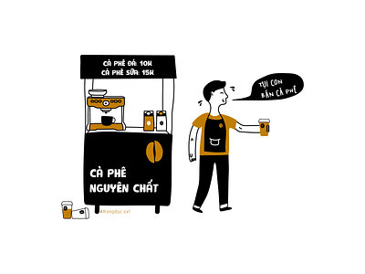 Ca phe mang di / Coffee take away cafe branding coffee illustration illustration logodesign logodesigns logolearn vietnam