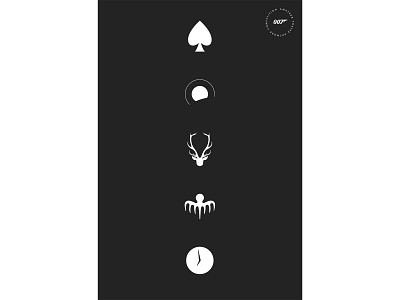 Daniel Craig James Bond 5 Films 007 casino royale flat icon illustration minimalism minimalist no time to die poster quantum of solace skyfall spectre symbol talenthouse