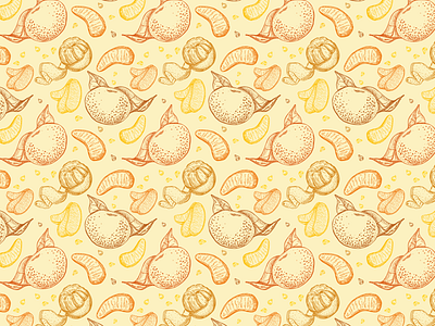 Tangerines pattern bio design engraving food hand drawn illustration jam natural ornament package design pattern seamless tangerine vector vector illustration