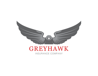 Greyhawk Insurance Company Logo adobe illustrator adobe photoshop bird branding design grey illustration insurance logo red vector