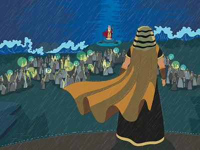 Pharaoh face-off with Moses adventure bookcover cartoon cartoon design cartoon illustration character art digital 2d egypt illustration moses pharaoh vector art vector artwork