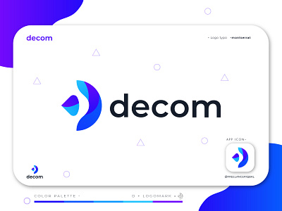 D Modern Lettermark | Decom Logo Branding abstract app logo app logo design brand identity corporate creative d letter d logo dribbble geomatric gradient illustration logo branding logo design logodesign modern logo modern logo design technology typography