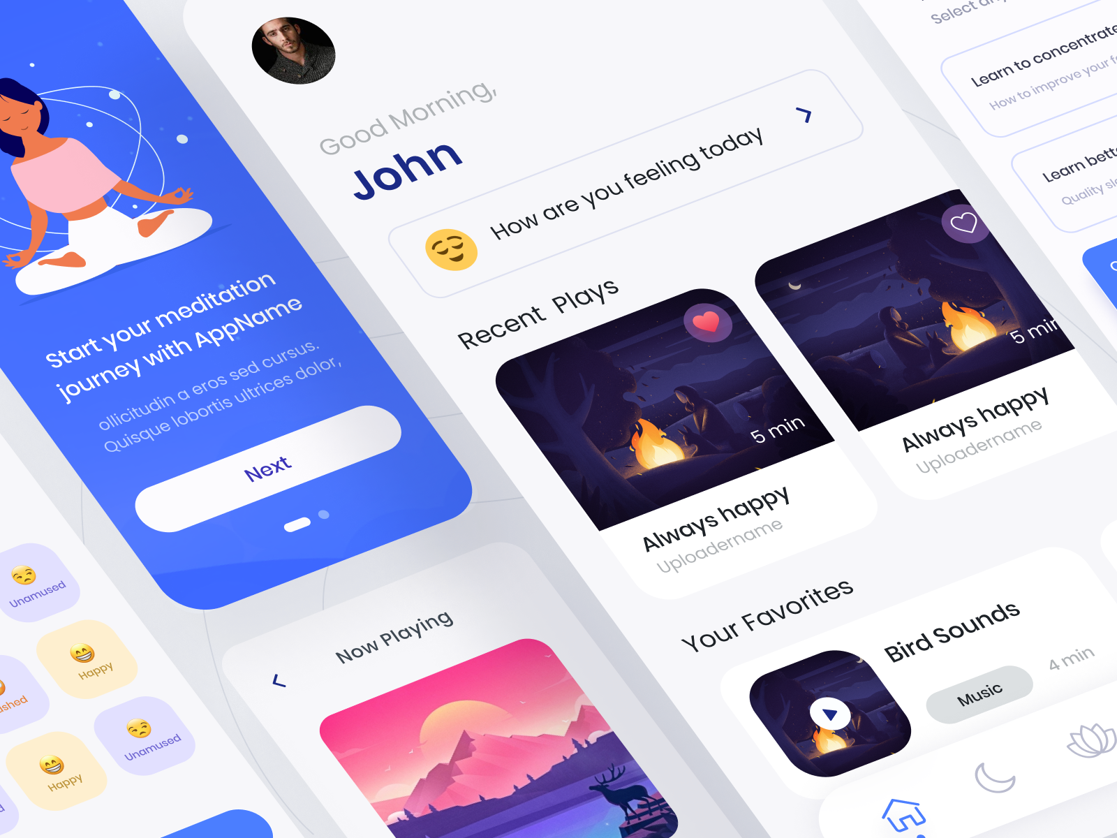 Meditation App Exploration 2022 app appstore arslan calm complete exploration live meditation playstore relax trend ui
